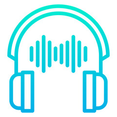 Outline Gradient Music Listening icon
