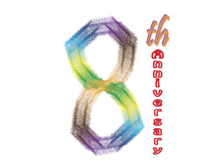 8th anniversary label illustration