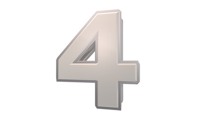 Obraz premium Creative designwhite 3d number 4