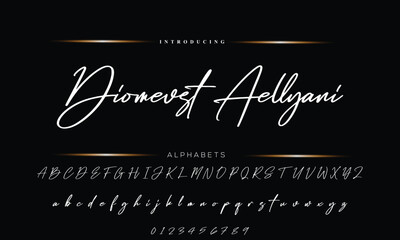 Fototapeta na wymiar signature font alphabet vector illustration isolated Background