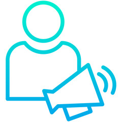 Outline Gradient Announcement hand icon