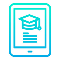 Fototapeta premium Outline Gradient Tablet Education icon