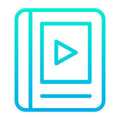 Outline Gradient Video Book icon