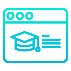 Outline Gradient Web Education icon