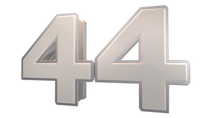 Obraz premium Creative designwhite 3d number 44