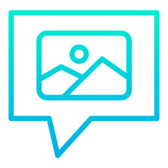 Outline Gradient Image Chat icon