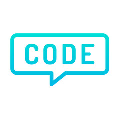 Outline Gradient Human mind Code icon