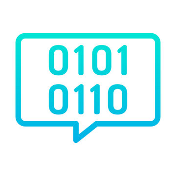 Outline Gradient Coding message icon