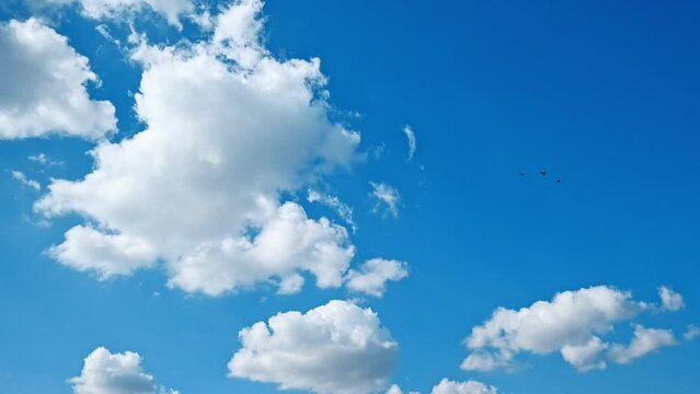 Timelapse of blue sky with clouds background