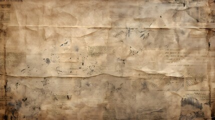 Newspaper paper grunge vintage old aged texture background. Generative AI