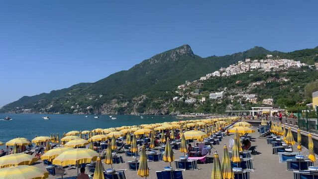 Vietri sul Mare and beach, Amalfi coast, Campania, Italy