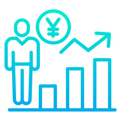 Outline Gradient Yen Investor icon