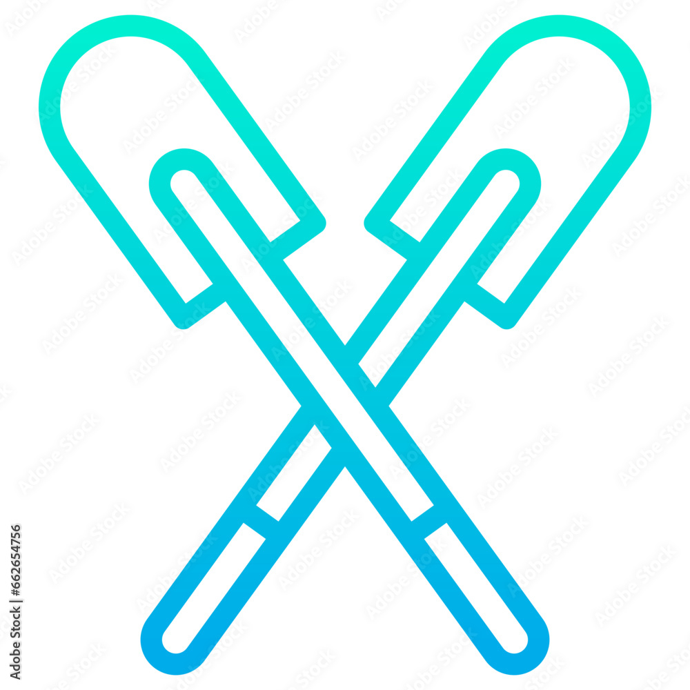 Poster outline gradient rowing icon