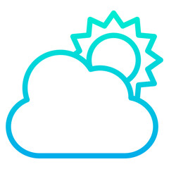 Outline Gradient Summer cloud icon