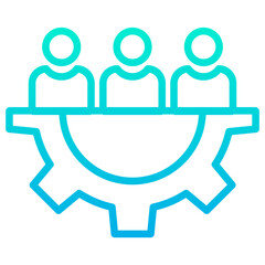 Outline Gradient construction workar icon