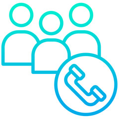 Outline Gradient Group call icon