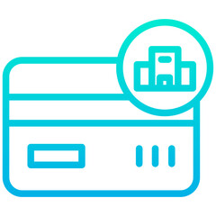 Outline Gradient Hotel Credit Card icon