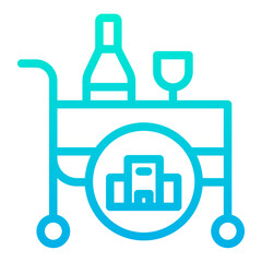 Outline Gradient Hotel Food Service icon