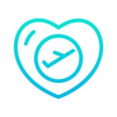 Outline Gradient Love Travel icon