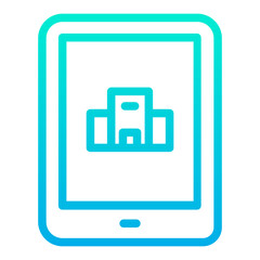 Outline Gradient Tab Hotel icon