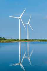 The wind power plant, energy systems, and renewable energy are on the west coast of Taiwan.