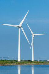 The wind power plant, energy systems, and renewable energy are on the west coast of Taiwan.
