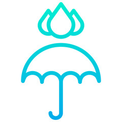 Outline Gradient Rain Umbrella icon