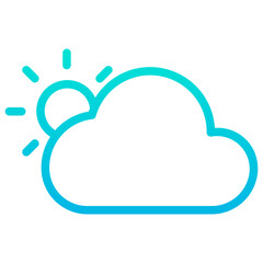 Outline Gradient Sun cloud icon