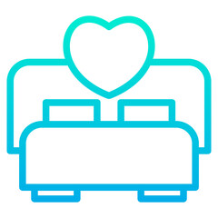 Outline Gradient Valentine Bed icon