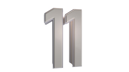 Creative design white 3d number 11