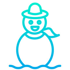 Outline Gradient Snowman icon