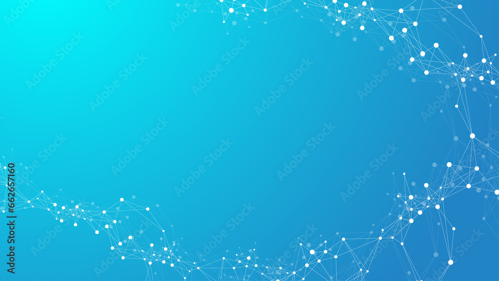 Poster Global network connection concept. Social network communication in the global business concept. Big data visualization. Internet technology illustration.