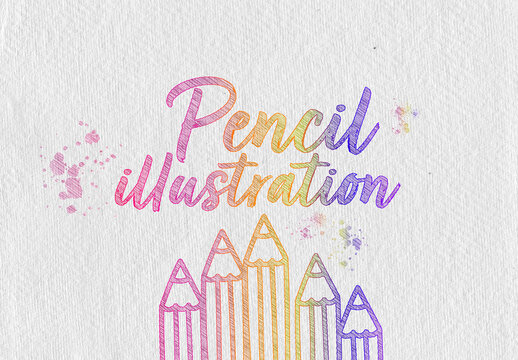 Pencil Illustration Text Effect
