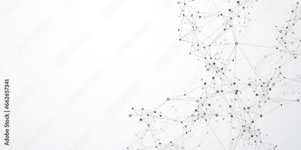 Aufkleber Global network connection concept. Social network communication in the global business concept. Big data visualization. Internet technology illustration.