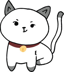 Cute cat doodle isolated on white