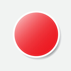 Red empty circle sticker, vector illustration EPS10