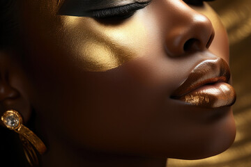 Chic African American Girl: Close-Up Beauty Shot