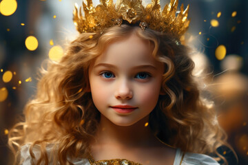 Summer Carnival Elegance: Charming Girl with Crown
