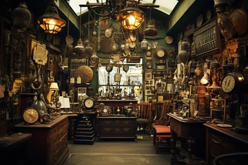 Fotobehang Inside a vintage shop filled with eclectic antiques © Davivd