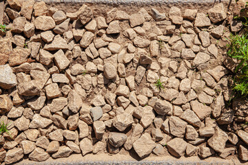 Top view of many ground grey stone