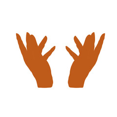 two hands open upwards, no background