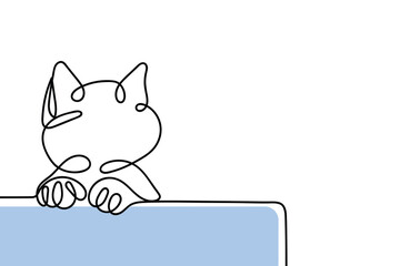 Continuous line art of cats. Pets store poster elements. Inspirational designs for wallpaper and posters.. CATs illustration 