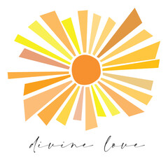 Inspirational art for wall hangings. Beautiful reminders with sunburst illustration.