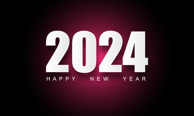 Happy New Year 2024 beautiful font design Vector illustration