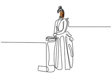  vector illustration of an african american heros. Black history month poster design. black history line art