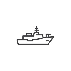 Fototapeta premium Military ship line icon