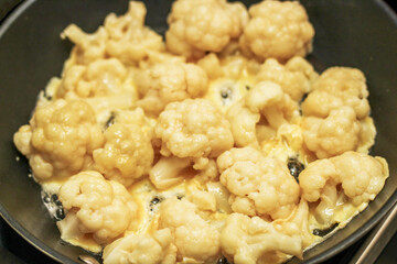 Vegetables Cauliflower fried in a batter of egg and flour