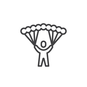 recommend clip art: Military parachutist line icon