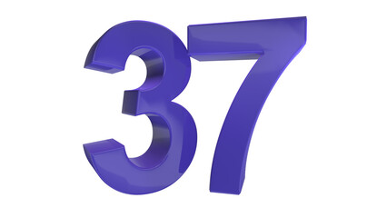 Creative design purple 3d number 37