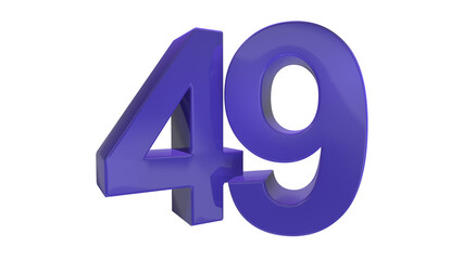 Creative design purple 3d number 49